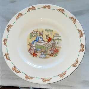 Royal Doulton Bunnykins 8” fine bone china plate-kitchen scene
